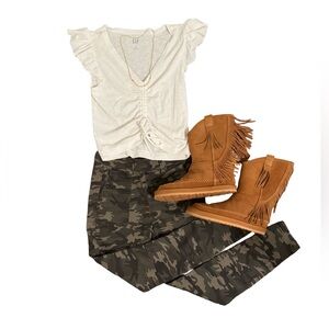 Flattering Camouflage Print Pants